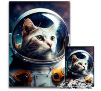 Puzzle 1000 Pieces Jigsaw Cat Astronaut Impossible Jigsaw Puzzles for Adults for Home Decor Ideal ChristmasNew Year Gift for Teenagers 1000 PCS(75x50cm)