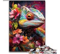 Puzzle 1000 Pieces Jigsaw Chameleon Puzzles for Adults size 26x38cm Relax & Challenge, Colorful Home Decor Art, for Friends