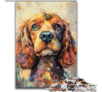 Puzzle 1000 Pieces Jigsaw Cocker Spaniel Graffiti Adult Jigsaw Puzzles 1000 Pieces Family Activity Game, Home Decor Wall Art (Size 26x38cm)