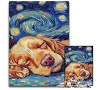 Puzzle 1000 Pieces Jigsaw Cocker Spaniel Night Sky Puzzles for Adults Interactive Family Game, Brain Challenge, Educational Toy 50x75CM/19.68x29.52inch