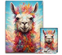 Puzzle 1000 Pieces Jigsaw Colorful Alpacas Jigsaw Puzzles for Adults DIY Decoration, Brain Challenge, for Adult, Family, 26X38CM/10.23x14.96inch