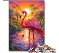 Puzzle 1000 Pieces Jigsaw Colorful Art Flamingo Challenging Puzzles Challenging Brain Teaser for Teenager, Family Game Night Fun 26x38cm