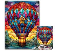 Puzzle 1000 Pieces Jigsaw Colorful Art Hot Air Balloon Challenging Puzzles Family Fun Activity, Brain Challenge, for Teenager 26X38CM/10.23x14.96inch
