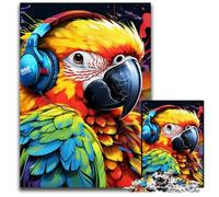 Puzzle 1000 Pieces Jigsaw Colorful Art Parrot Wooden Jigsaw Puzzles for Adults Ideal And Home Decor 50x75CM/19.68x29.52inch