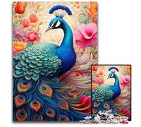 Puzzle 1000 Pieces Jigsaw Colorful Art Peacock Challenging Puzzles Family Fun Activity, Brain Challenge, for Teenager 50x75CM/19.68x29.52inch
