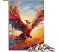 Puzzle 1000 Pieces Jigsaw Colorful Art Phoenix Puzzles for Adults size 26x38cm Relax & Challenge, Colorful Home Decor Art, for Friends