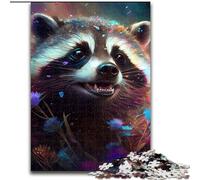 Puzzle 1000 Pieces Jigsaw Colorful Art Raccoon Jigsaw Puzzles for Adults size 50x75cm for Teenager & Families, Perfect DIY Decor & Brain-Teasing Challenge