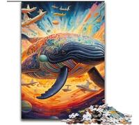 Puzzle 1000 Pieces Jigsaw Colorful Blue Whale Difficult Puzzles for Adults size 26x38cm Perfect for Family Fun on Christmas, Thanksgiving, Birthdays & Easter