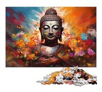 Puzzle 1000 Pieces Jigsaw Colorful Buddha Statue Impossible Jigsaw Puzzles for Adults Family Activity, Brain Teaser, Home Decor, 26X38CM/10.23x14.96inch