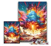 Puzzle 1000 Pieces Jigsaw Colorful Explosion 1000 Piece Jigsaw Toys Gift Educational Intellectual Decompressing Fun Family Game Size 26x38cm
