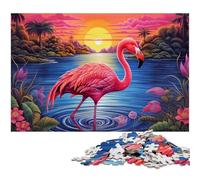 Puzzle 1000 Pieces Jigsaw Colorful Flamingo Puzzles for Adults Perfect for Family Fun, Party Games, Birthday Party Favors 50x75CM/19.68x29.52inch