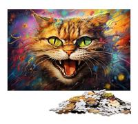 Puzzle 1000 Pieces Jigsaw Colorful Orange Cat Jigsaw Puzzles for Adults for Parents, Lovers, Friends - Age 14+ 26X38CM/10.23x14.96inch