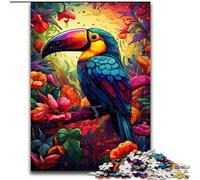 Puzzle 1000 Pieces Jigsaw Colorful Painting Toucan Made of Wood, for Parents, Lovers, Friends - Age 14+ 50x75cm Engaging Family Game Night Activity