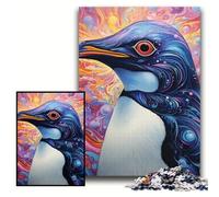 Puzzle 1000 Pieces Jigsaw Colorful Penguin Challenging Puzzles Challenging Brain Teaser for Teenager, Family Game Night Fun Size 50x75cm