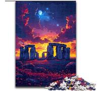 Puzzle 1000 Pieces Jigsaw Colorful Stonehenge Made of Wood, Skill Level Beginner, Great for Birthday 50x75cm Adult & Family Activity, DIY Home Decor Gift
