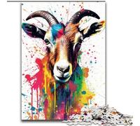 Puzzle 1000 Pieces Jigsaw Colourful Goats Jigsaw Puzzle Made of cardboard,Relaxing Entertainment, Home Decor 1000pcs(26x38cm)