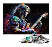 Puzzle 1000 Pieces Jigsaw Colourful Guitar Player Impossible Jigsaw Puzzles for Adults Family Activity, Brain Teaser, Home Decor, 50x75CM/19.68x29.52inch