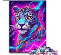 Puzzle 1000 Pieces Jigsaw Colourful Leopard Made of Wood, for Parents, Lovers, Friends - Age 14+ 50x75cm Engaging Family Game Night Activity