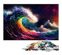 Puzzle 1000 Pieces Jigsaw Colourful Ocean Waves Jigsaw Puzzles for Adults for Parents, Lovers, Friends - Age 14+ 26X38CM/10.23x14.96inch
