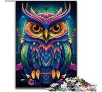 Puzzle 1000 Pieces Jigsaw Colourful Owl Art Made of Wood, for Parents, Lovers, Friends - Age 14+ 50x75cm Engaging Family Game Night Activity