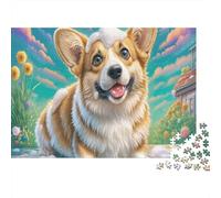 Puzzle 1000 Pieces Jigsaw - Corgi Walking Towards You Challenging Pet Home Decoration Educational Games 70x50cm/1000pcs