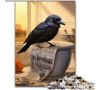 Puzzle 1000 Pieces Jigsaw Crow Reading Newspaper JigsawPuzzle 1000 Pieces for Adults Family Activity Game for Teenagers, Challenging Brain Teaser (Size 38x26cm)
