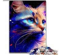Puzzle 1000 Pieces Jigsaw Cute Cat Made of Wood, for Parents, Lovers, Friends - Age 14+ 50x75cm Engaging Family Game Night Activity