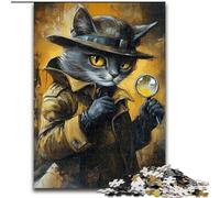 Puzzle 1000 Pieces Jigsaw Detective Cat Puzzles for Adults 50X75CM for Teenagers, Couples, And Friends for Birthdays, Christmas