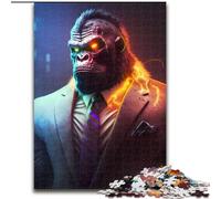 Puzzle 1000 Pieces Jigsaw Director Gorilla in Suit Jigsaw Puzzle Made of cardboard,with Family Interactive Game, for Ages 14+ 1000pcs(26x38cm)
