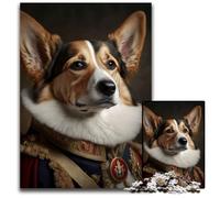 Puzzle 1000 Pieces Jigsaw Dog in Military Uniform Jigsaw Puzzles for Adults for Parents, Lovers, Friends - Age 14+ 26X38CM/10.23x14.96inch