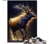 Puzzle 1000 Pieces Jigsaw Elk on The Run Puzzles for Adults Family Fun Craft, Perfect for Birthdays, Holidays Size 50X75CM