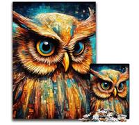Puzzle 1000 Pieces Jigsaw Fantasy Art Owl Jigsaw Puzzles for Adults Perfect for Halloween, Christmas, Birthday Gift 26X38CM/10.23x14.96inch