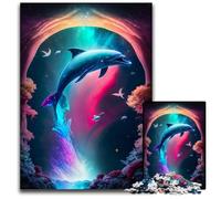 Puzzle 1000 Pieces Jigsaw Fantasy Dolphin Jigsaw Puzzles for Adults for Parents, Lovers, Friends - Age 14+ 50x75CM/19.68x29.52inch