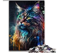 Puzzle 1000 Pieces Jigsaw Fantasy Maine Coon JigsawPuzzle 1000 Pieces for Adults Family Activity Game for Teenagers, Challenging Brain Teaser (Size 26x38cm)