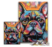 Puzzle 1000 Pieces Jigsaw French Bulldog Graffiti cardboard Jigsaw Puzzles for Adults 26x38 cm Challenging Brain Teaser for Teenagers, Family Fun Interactive Game