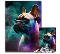 Puzzle 1000 Pieces Jigsaw French Bulldog Nebula Jigsaw Puzzles Family Interactive Game, Craft Gift with Colorful Artwork 26X38CM/10.23x14.96inch