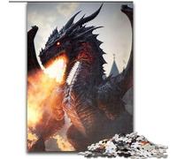 Puzzle 1000 Pieces Jigsaw Fury Dragon Draconus Puzzle Made of cardboard,Challenging Brain Teaser for Teenagers, Family Game Night Fun 1000pcs(26x38cm)