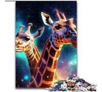 Puzzle 1000 Pieces Jigsaw Galaxy Giraffe Made of Wood, Perfect for Family Fun on Birthdays, Christmas 50x75cm Educational & Fun Indoor Game for Home Decor