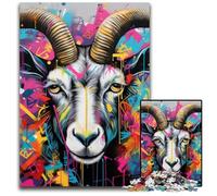 Puzzle 1000 Pieces Jigsaw Goat Graffiti Challenging Puzzles Family Fun Activity, Brain Challenge, for Teenager 26X38CM/10.23x14.96inch