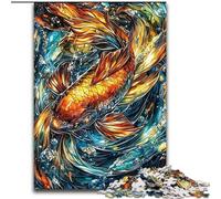 Puzzle 1000 Pieces Jigsaw Golden Carp Puzzle Perfect for Teenagers, Family Bonding, Brain Teaser & DIY Home Decor Gift (size 26x38cm)
