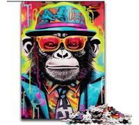 Puzzle 1000 Pieces Jigsaw Graffiti Painting Monkey Puzzles for Adults size : 50x75cm for Mother'S Day, Birthdays, Christmas