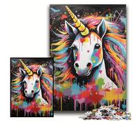 Puzzle 1000 Pieces Jigsaw Graffiti Painting Unicorn Jigsaw Puzzles for Adults 1000 for Teenagers Educational Games Gifts Size 50x75cm