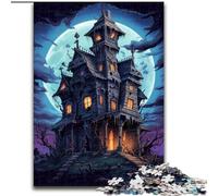 Puzzle 1000 Pieces Jigsaw Haunted House Jigsaw Puzzle Made of Wood, Teenager Stress Reduction Cool Unique Gift for Family 1000pcs(50x75cm)
