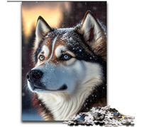 Puzzle 1000 Pieces Jigsaw Husky Dog Snow Puzzles for Adults size 26x38cm Perfect for Teenagers & Collectors, Ideal Home Decor & Travel Gift