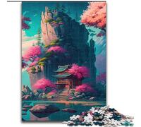 Puzzle 1000 Pieces Jigsaw Japanese Temple Made of Wood, Perfect Christmas & New Year Gift, 50x75cm for Birthday Holiday Christmas