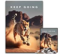 Puzzle 1000 Pieces Jigsaw Keep Going Motivation Wooden Jigsaw Puzzles Challenging Brain Teaser for Teenagers, Family Fun Interactive Game 50x75CM/19.68x29.52inch