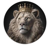 Puzzle 1000 Pieces Jigsaw Lion Generative AI 1000 Piece Round Jigsaw Puzzle Brain Challenge, for Teenagers & Home Decor 67.5x67.5cm