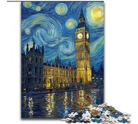 Puzzle 1000 Pieces Jigsaw London Under The Night Sky cardboard Jigsaw Puzzles 26X38CM Brain Challenge, for Teenagers & Home Decor