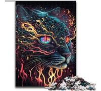 Puzzle 1000 Pieces Jigsaw Lynx Supernaturalism Wooden Jigsaw Challenging Brain Teaser for Teenagers, Family Game Night Fun size 50x75cm