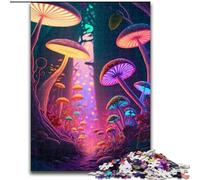 Puzzle 1000 Pieces Jigsaw Mad Mushrooms Made of Wood, Ideal for Home & Office Decor, for Birthday 50x75cm Birthday Party for Men Women
